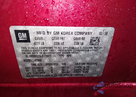 2020 Buick Encore Gx Fwd Preferred из США, поврежденный, VIN KL4MMBS29LB116977